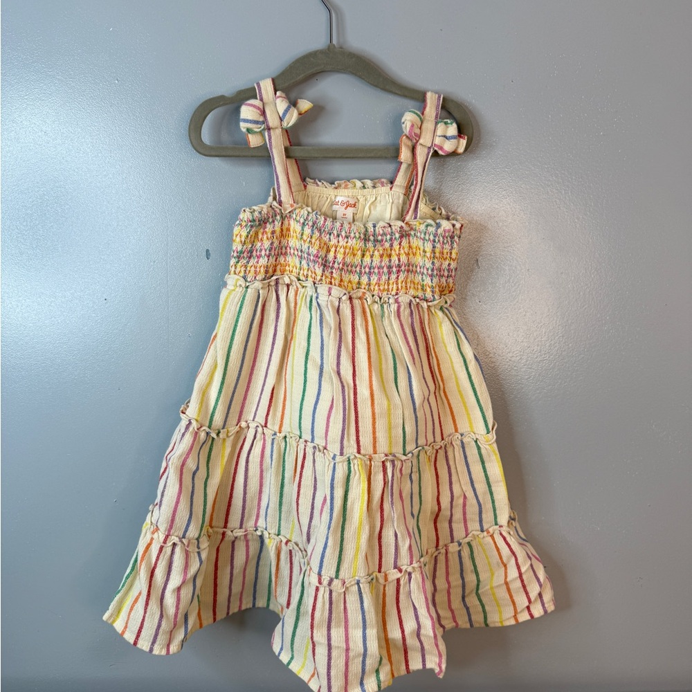 Cat & Jack Toddler Girls Rainbow Stripe Dress – Size 5T